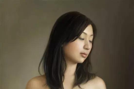 日本艺术家超写实人体油画中的少女,万种风情