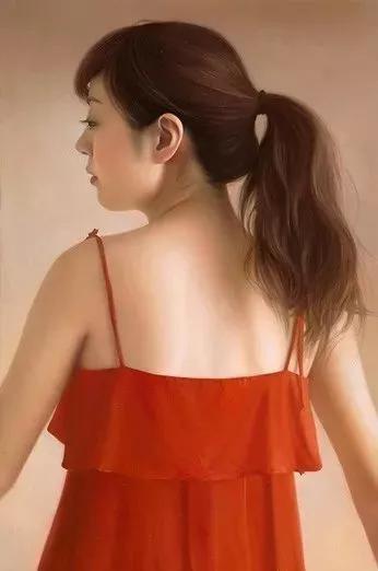 日本艺术家超写实人体油画中的少女,万种风情