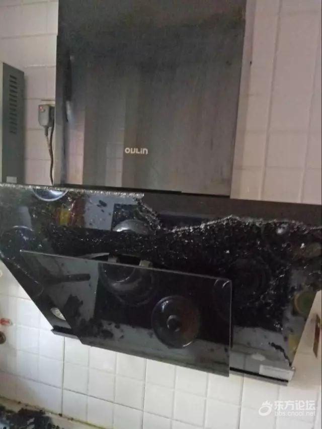 宁波一住户家里油烟机突然爆炸，</p><p style=
