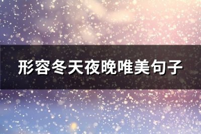 ​形容冬天夜晚唯美句子(通用68句)