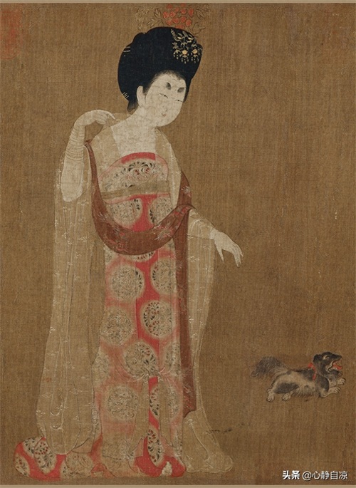 传世名画欣赏《簪花仕女图》